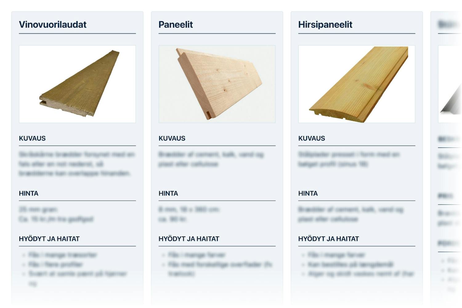 Vajojen ja pienten rakennusten ulkoverhous Vajojen ja pienten rakennusten ulkoverhous